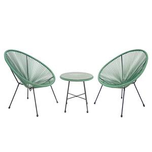 Sitzgruppe Copacabana 3-teilig Eisen / Kunststoff - Mintgrün