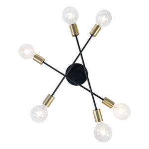 Plafondlamp Cross staal - 6 lichtbronnen