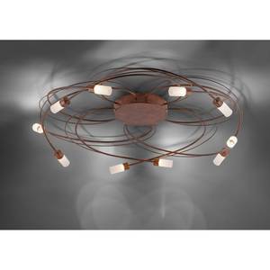 LED-Deckenleuchte Nelia Acrylglas / Stahl - Vintage Braun - 80 x 15 x 80 cm