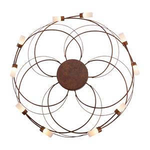 LED-plafondlamp Nelia plexiglas / staal - Vintage bruin - 80 x 15 x 80 cm