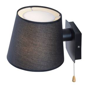 Wandlamp Miriam katoen / ijzer - 1 lichtbron - Diep zwart