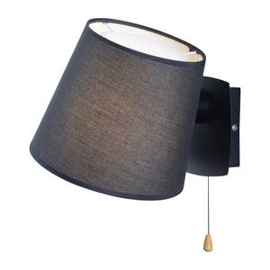 Applique murale Miriam Coton / Fer - 1 ampoule - Noir profond