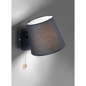 Wandlamp Miriam katoen / ijzer - 1 lichtbron - Diep zwart