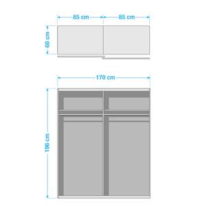 Armoire à portes coulissantes Coso Imitation chêne Sonoma