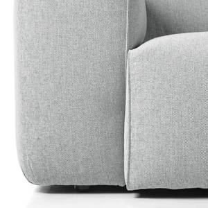 Ecksofa HUDSON 1,5-Sitzer mit Longchair Webstoff Saia: Hellgrau - Longchair davorstehend rechts