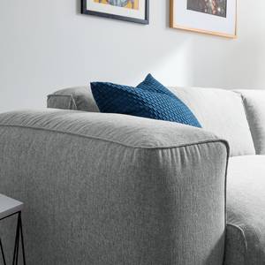 Ecksofa HUDSON 1,5-Sitzer mit Longchair Webstoff Saia: Hellgrau - Longchair davorstehend rechts