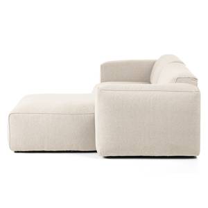 Hoekbank HUDSON 1,5-zits + chaise longue Geweven stof Saia: Beige - Longchair vooraanzicht rechts