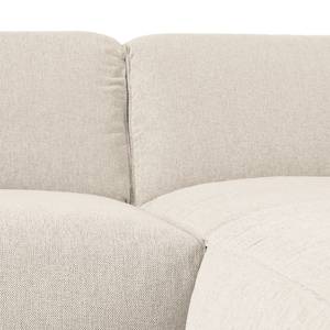 Hoekbank HUDSON 1,5-zits + chaise longue Geweven stof Saia: Beige - Longchair vooraanzicht rechts