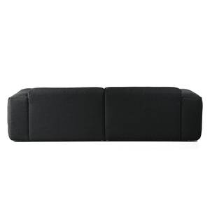 Ecksofa HUDSON 1,5-Sitzer mit Longchair Strukturstoff - Webstoff Saia: Anthrazit - Longchair davorstehend rechts