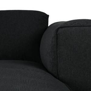 Ecksofa HUDSON 1,5-Sitzer mit Longchair Strukturstoff - Webstoff Saia: Anthrazit - Longchair davorstehend rechts