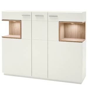 Buffet haut Carini I Blanc mat / Imitation chêne