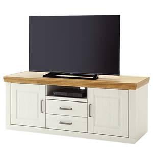 Meuble TV Arez Pin blanc / Chêne - Largeur : 158 cm