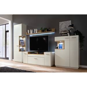 Meuble TV Carini Blanc mat / Imitation chêne - Largeur : 150 cm