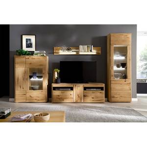 Tv-meubel Forge deels massief eikenhout - Bianco balken-eikenhout/Bianco eikenhouten look - Breedte: 156 cm