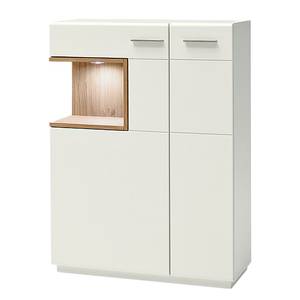 Highboard Carini II Matt Weiß / Eiche Dekor - Türanschlag rechts