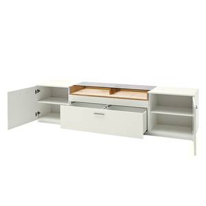 Meuble TV Carini Blanc mat / Imitation chêne - Largeur : 240 cm