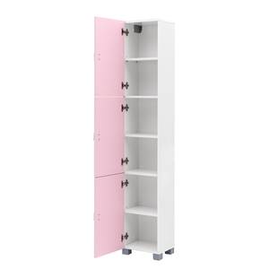 Armoire colonne Edia Rose / Blanc