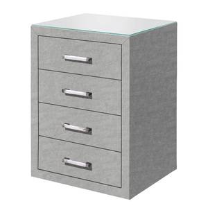 Table de chevet Maum Microfibre - Gris clair