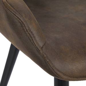 Gestoffeerde stoel Colo II Microvezel/metaal - vintagebruin/zwart