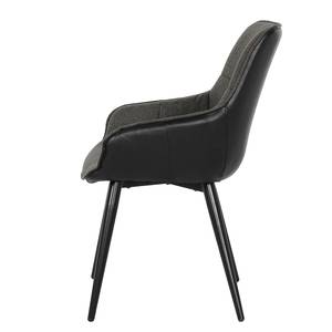 Gestoffeerde stoel Colo I Kunstleer/metaal - antracietkleurig/zwart