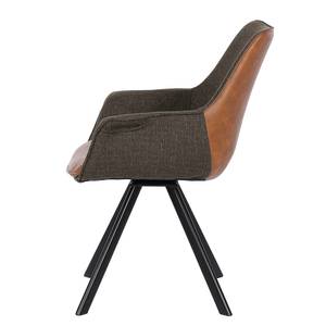 Gestoffeerde stoel Broon Kunstleer/metaal - cognackleurig/zwart