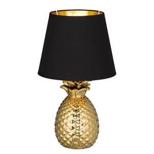 Tafellamp Pineapple I Katoen/keramiek - 1 lichtbron - Zwart/messing