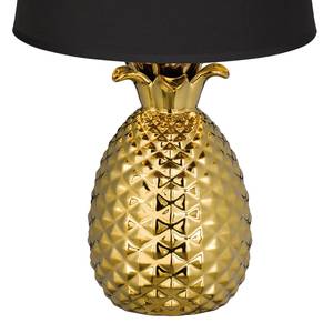 Tafellamp Pineapple II Katoen/keramiek - 1 lichtbron - Zwart/messing