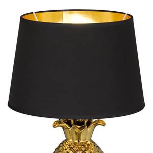 Tafellamp Pineapple II Katoen/keramiek - 1 lichtbron - Zwart/messing