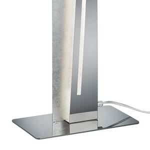 LED-Tischleuchte Nestor Baumwollstoff / Eisen - 1-flammig - Weiß / Silber