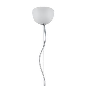 Hanglamp Andreus Katoen/ijzer - Wit/zilverkleurig - Aantal lichtbronnen: 1