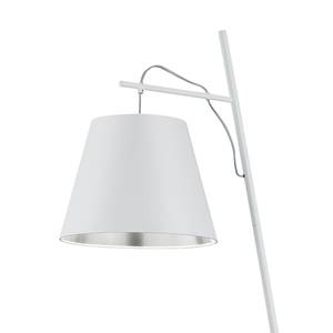 Staande lamp Andreus Katoen/ijzer - 1 lichtbron - Wit/zilverkleurig