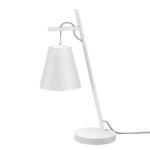 Lampe Andreus Coton / Fer - 1 ampoule - Blanc / Argenté