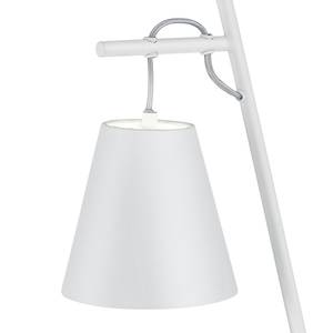 Lampe Andreus Coton / Fer - 1 ampoule - Blanc / Argenté