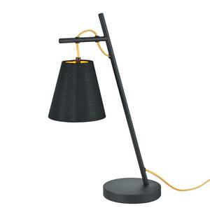 Lampe Andreus Coton / Fer - 1 ampoule - Noir / Laiton