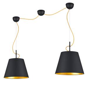 Suspension Andreus Coton / Fer - Noir / Laiton - Nb d'ampoules : 2