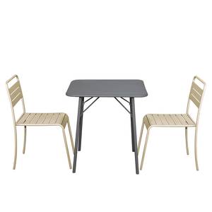 Chaises de jardin Kansas (lot de 2) Fer - Beige