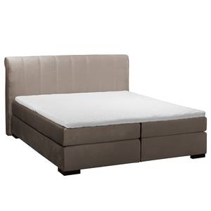 Boxspringbett  Willard I Webstoff - Taupe - 180 x 200cm