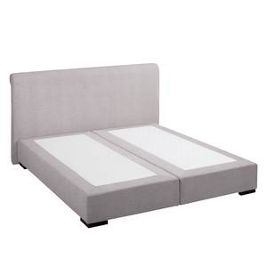 Lit boxspring Willard Tissu structuré - Gris - 140 x 200cm