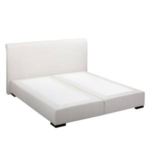 Lit boxspring Willard Tissu structuré - Beige - 180 x 200cm