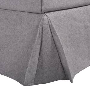 Lit boxspring Bronson Tissu structuré - Gris - 140 x 200cm