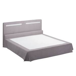 Lit boxspring Bronson Tissu structuré - Gris - 160 x 200cm