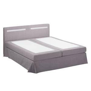 Lit boxspring Bronson Tissu structuré - Gris - 160 x 200cm