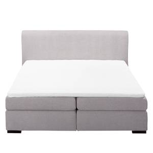 Lit boxspring Willard Tissu structuré - Gris - 180 x 200cm