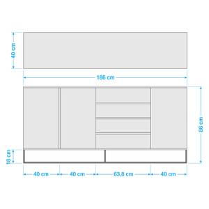 Sideboard Zaddy I Weiß / Schwarz - Weiß