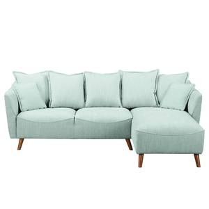 Ecksofa Irvine I Strukturstoff - Babyblau - Longchair davorstehend rechts