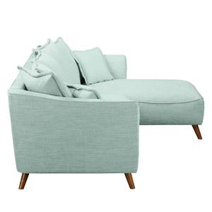 Ecksofa Irvine I Strukturstoff - Babyblau - Longchair davorstehend rechts