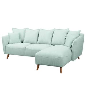 Ecksofa Irvine I Strukturstoff - Babyblau - Longchair davorstehend rechts