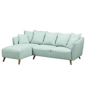 Ecksofa Irvine I Strukturstoff - Babyblau - Longchair davorstehend links