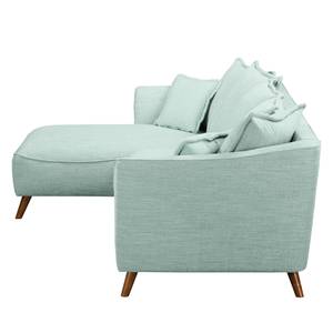 Ecksofa Irvine I Strukturstoff - Babyblau - Longchair davorstehend links