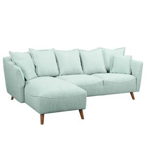 Ecksofa Irvine I Strukturstoff - Babyblau - Longchair davorstehend links